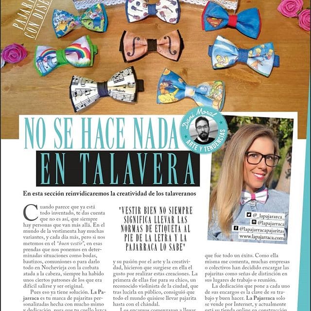 Emocionadita me encuentro al ver esta publicación en la revista @love_talavera del próximo mes de Enero - Pajaritas Personalizadas La Pajarraca